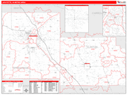 Lafayette-West Lafayette Metro Area Wall Map Red Line Style